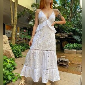 FARM Rio White Sweet Water Dress Size S